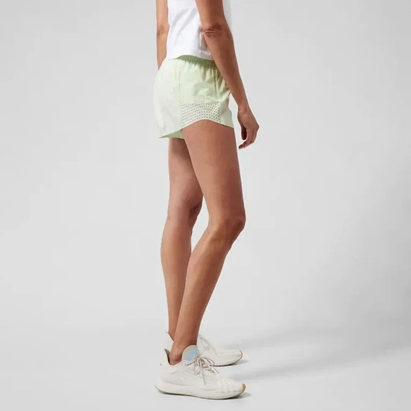 Athleta Womens Size Small Hustle 3" Athletic Shorts Bright Green Lined with Span - Picture 3 of 7